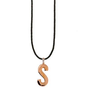 TORCHON CORD NECKLACE ELECTROFORMED LETTER - GO BIG