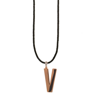 TORCHON CORD NECKLACE ELECTROFORMED LETTER - GO BIG