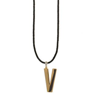 TORCHON CORD NECKLACE ELECTROFORMED LETTER - GO BIG