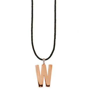 TORCHON CORD NECKLACE ELECTROFORMED LETTER - GO BIG