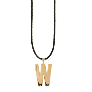 TORCHON CORD NECKLACE ELECTROFORMED LETTER - GO BIG