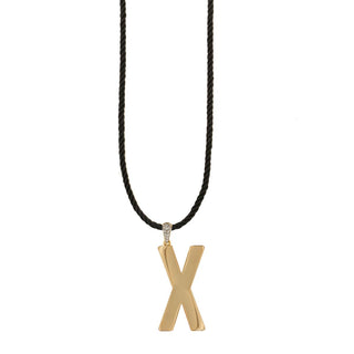 TORCHON CORD NECKLACE ELECTROFORMED LETTER - GO BIG