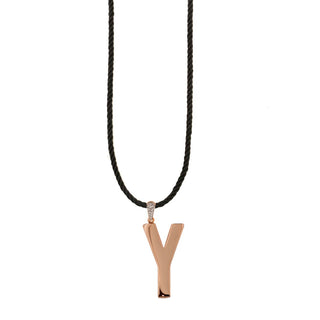 TORCHON CORD NECKLACE ELECTROFORMED LETTER - GO BIG