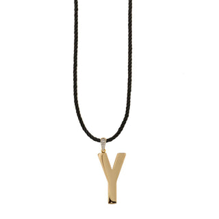 TORCHON CORD NECKLACE ELECTROFORMED LETTER - GO BIG