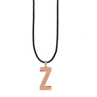 TORCHON CORD NECKLACE ELECTROFORMED LETTER - GO BIG