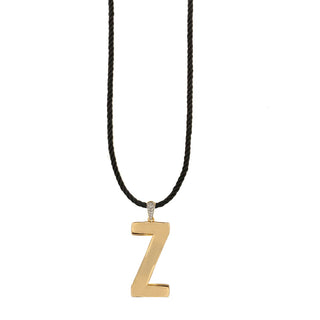 TORCHON CORD NECKLACE ELECTROFORMED LETTER - GO BIG