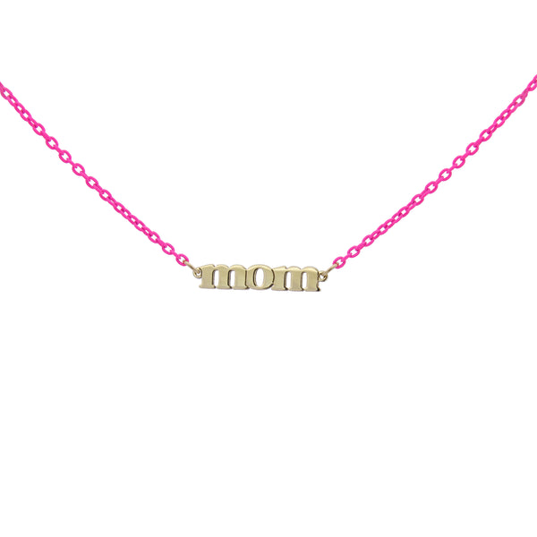 Golden MOM Fuchsia fluo necklace – ORO18KT