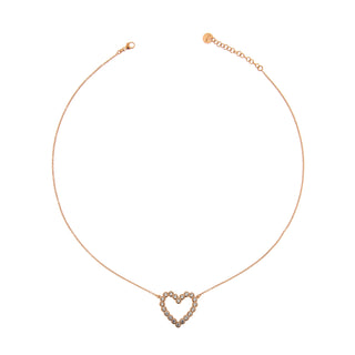 Chain Choker with Zircons - Heart