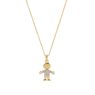 Necklace Little Boy Subject With Zirconia