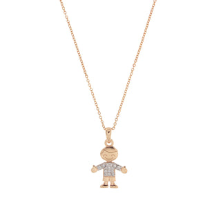 Necklace Little Boy Subject With Zirconia