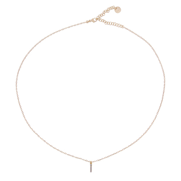 Chain choker with letter and white zircons