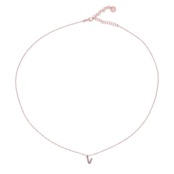 Chain choker with letter and white zircons