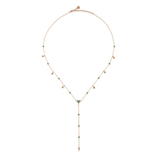 Rosary Choker Heart/Lance Green Zircons