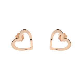 Stud Earrings with Mini Openwork Heart