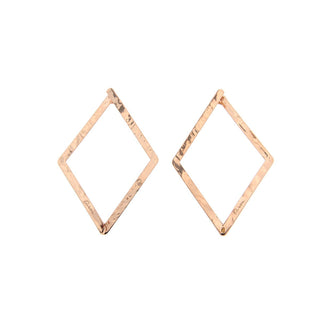 Large Geometric Goldenfall Rhombus Shape Earrings