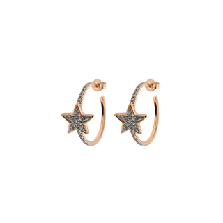 Zircon Circle Earrings - Star