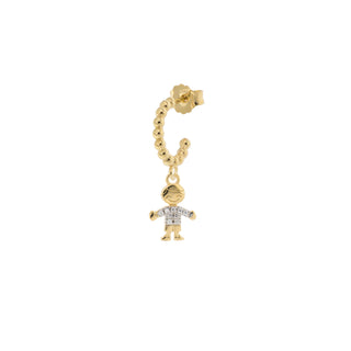 Single Earring Hoop With Zircons - Little Boy