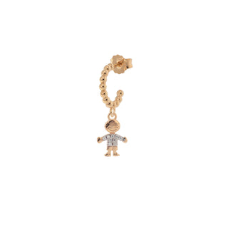 Single Earring Hoop With Zircons - Little Boy