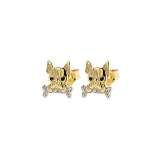 Zirconia Earrings With Bulldog