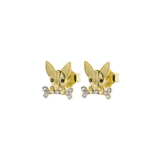 Zirconia Earrings With Chihuahua