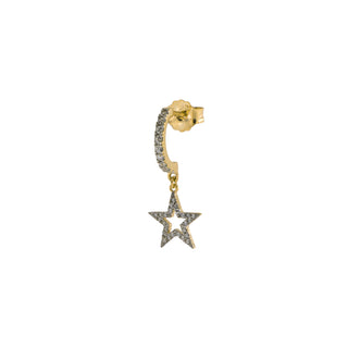 Mono Earring with Subject and White Zircon - Star