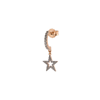 Mono Earring with Subject and White Zircon - Star