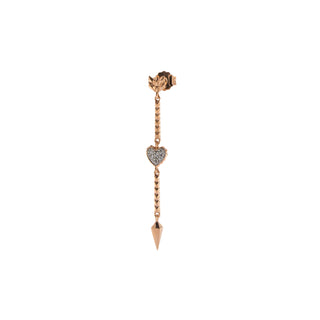 Mono Earring with Arrow and Heart