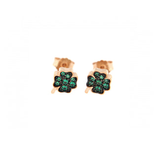 Aretes Detalle Único Micro Zircones Trébol de cuatro hojas