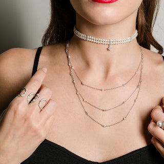 PEARLS ELASTIC CHOKER NECKLACE GALACTICA ICE Rue des Mille